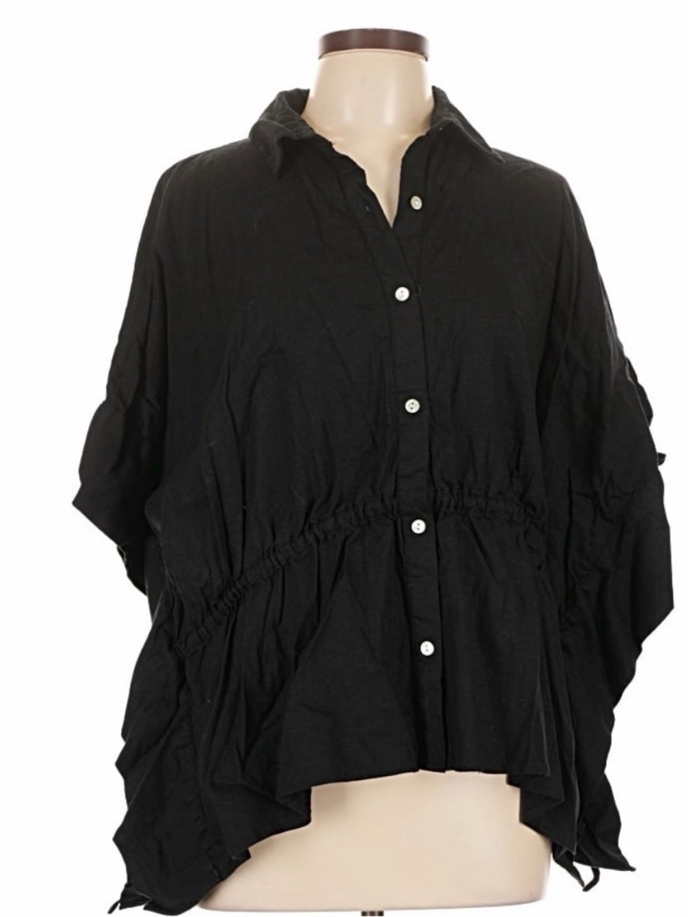 Black Button-Front Women’s Top - Brand: